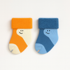 Set of 2 Baby Socks | Standard Size 0-1 Year | Orange | Blue | Imported