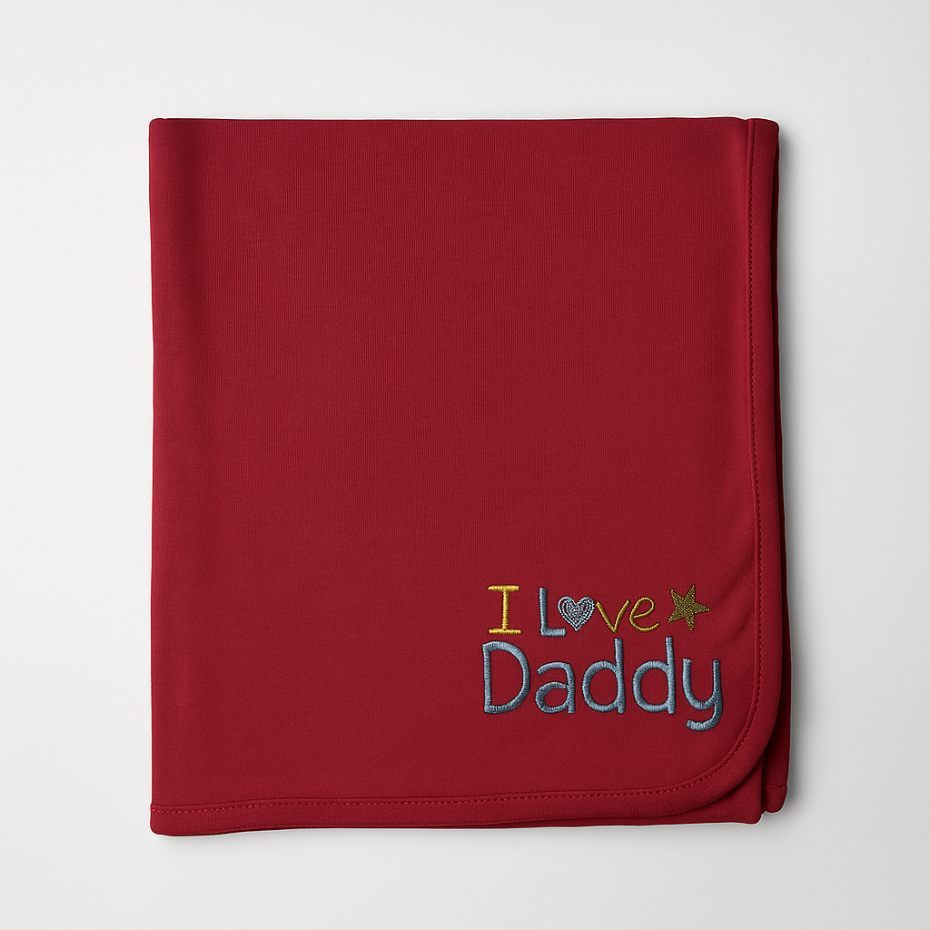 Baby Soft Wrapping Sheet Red I love Daddy