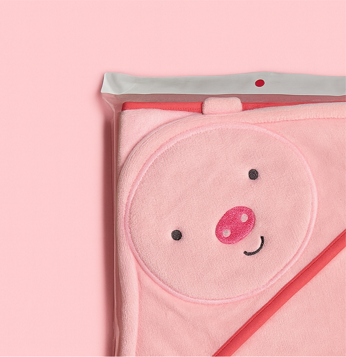 Hooded Bath Towel for Baby | New Born Baby Towel |Pink | Imported