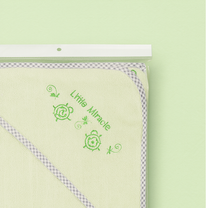Soft Hooded Bath Towel for Baby | New Born Baby Towel |Green Little Miracle | Imported