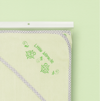 Soft Hooded Bath Towel for Baby | New Born Baby Towel |Green Little Miracle | Imported