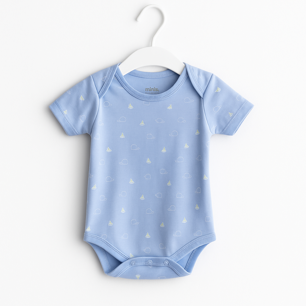 Baby Body Romper | Blue White Ship | New Born Baby