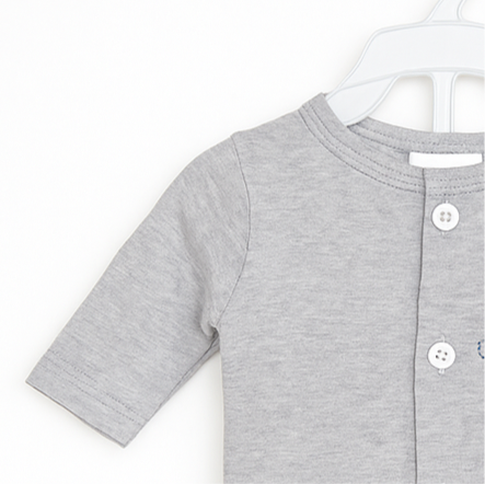 Baby Boy / Plane Girl Pajama Shirt Tie Style | Grey White Blue