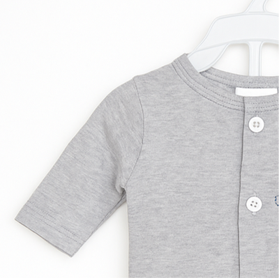 Baby Boy / Plane Girl Pajama Shirt Tie Style | Grey White Blue