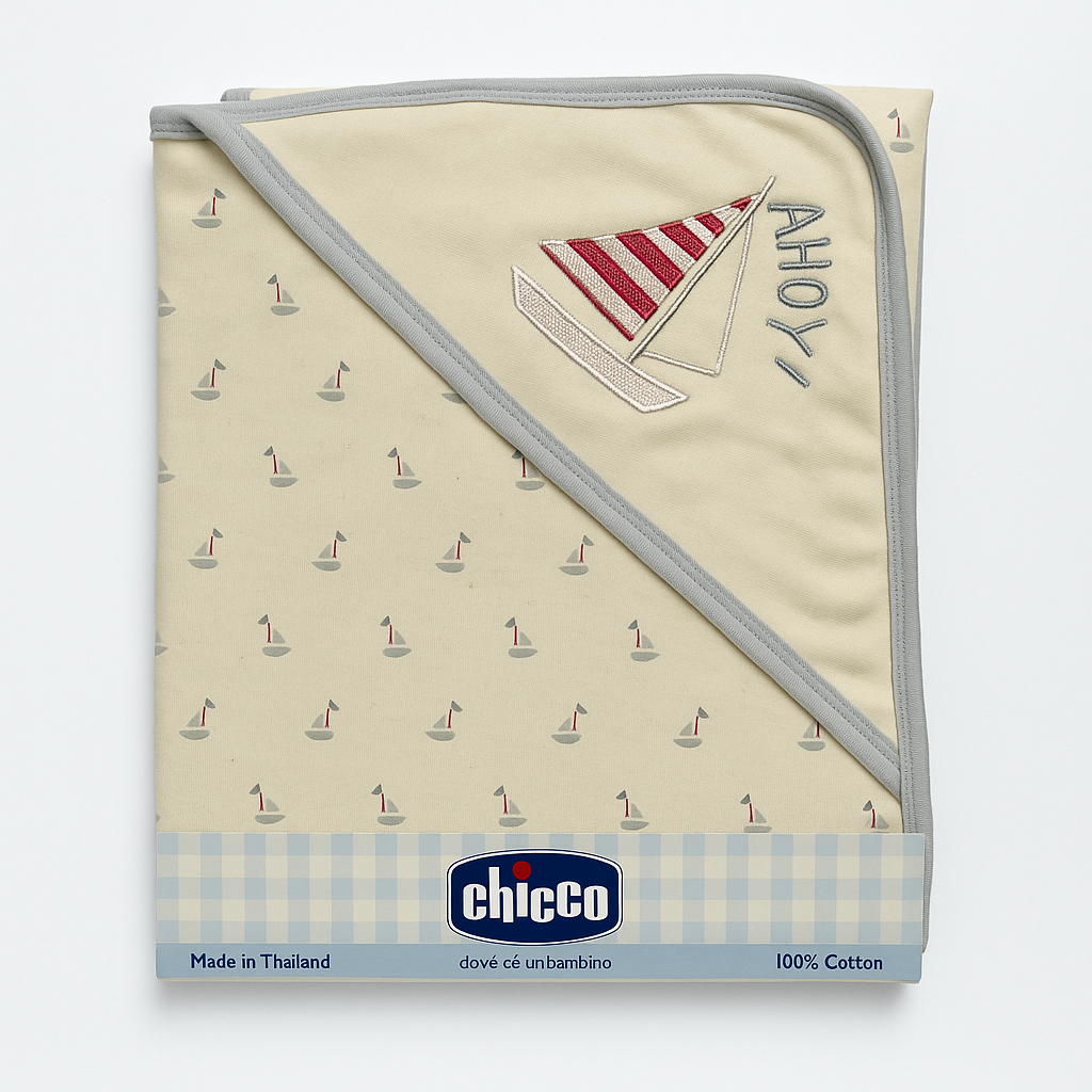 Infant Wrapping Sheet Hooded Beige