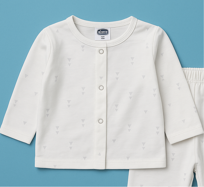 Baby Full Sleeves Pajama Set white | Lounge Wear for Toddlers | New Born Set