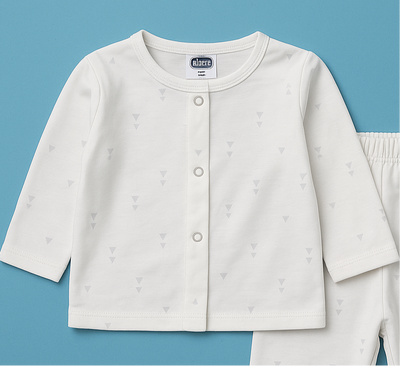 Baby Full Sleeves Pajama Set white | Lounge Wear for Toddlers | New Born Set