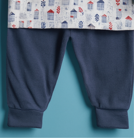 Baby Full Sleeves Pajama Set Blue | Lounge Wear for Toddlers