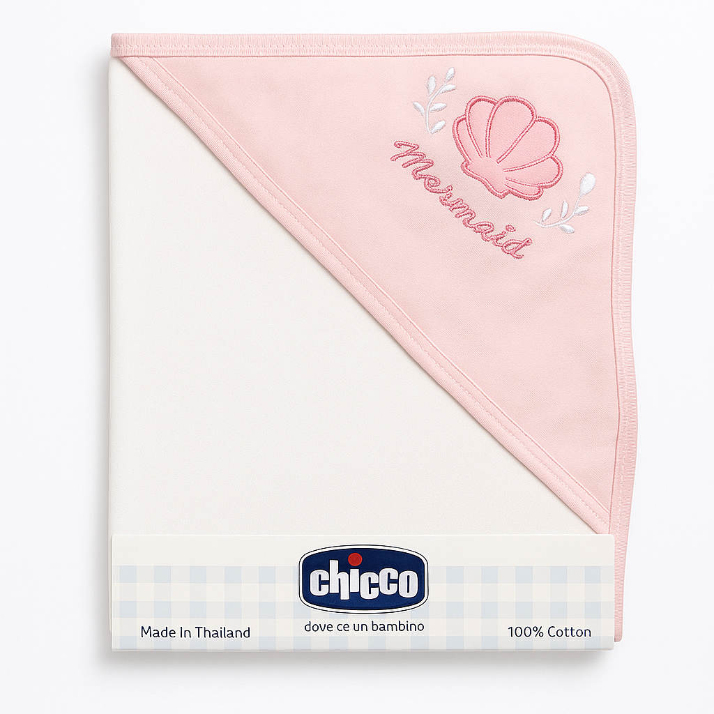 Infant Wrapping Sheet Hooded Pink Mermaid