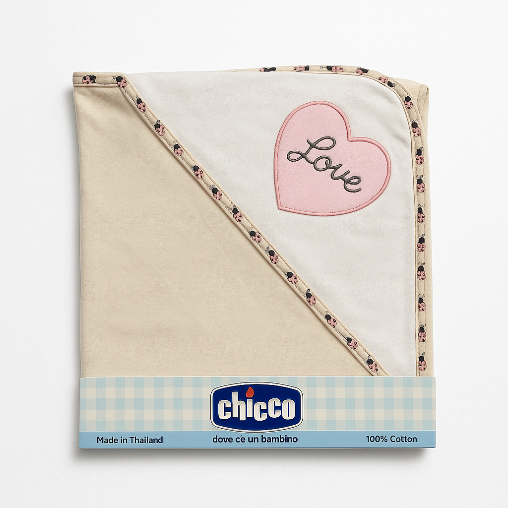 Infant Wrapping Sheet Hooded Love Heart