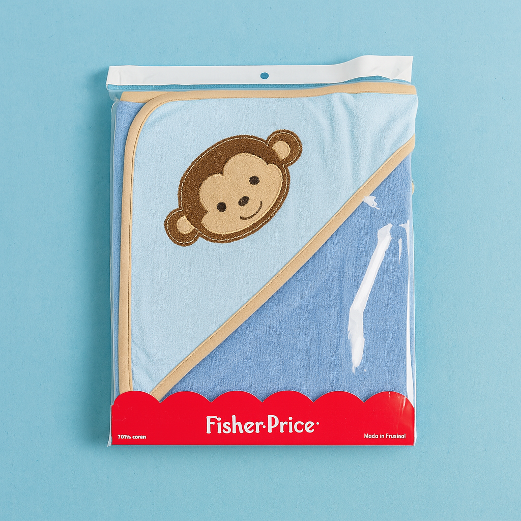 Hooded Bath Towel for Baby | New Born Baby Towel |Blue | Monkey| Imported