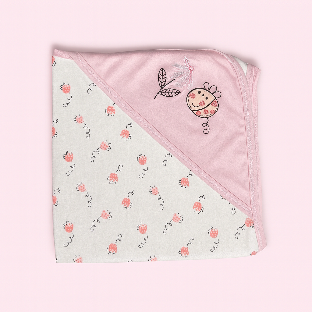 Baby Wrapping Sheet Pink | White
