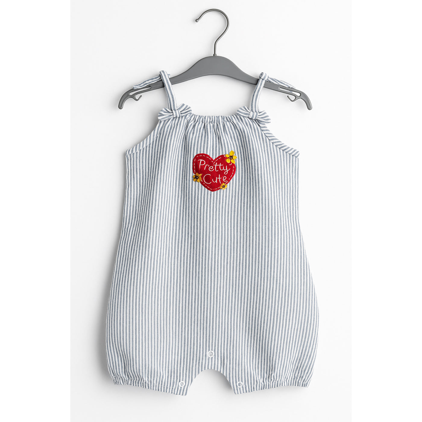 Stripe Grey Romper Suit Sleeveless For Baby Girls | Imported