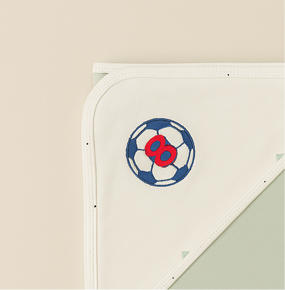 Baby Hooded Wrapping Sheet | Football | Green