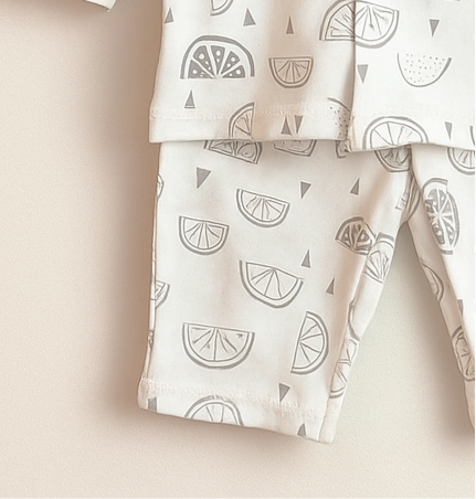 Baby Boy / Girl Lemon Trouser Shirt New Born to 6 Months | White Grey