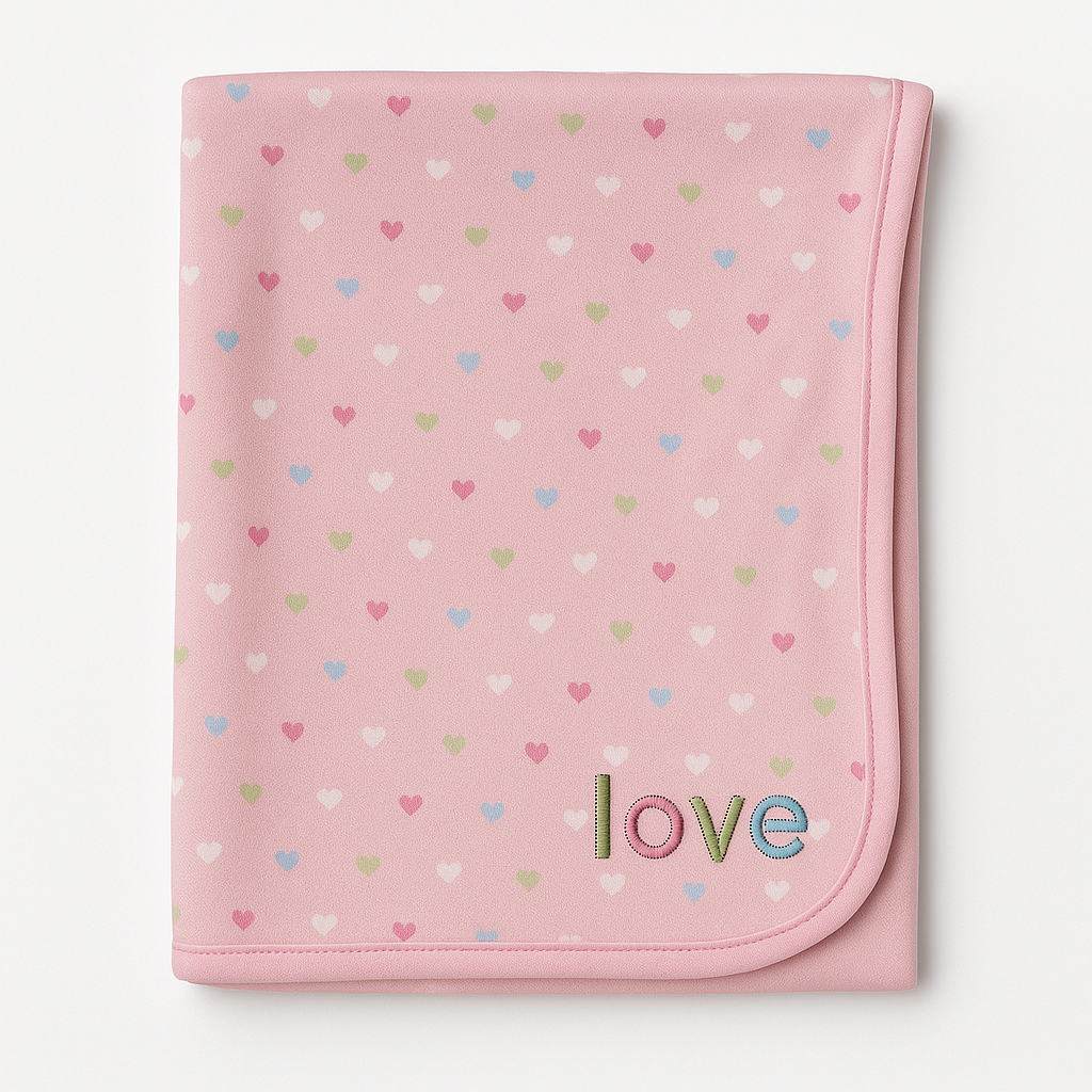 Baby Wrapping Sheet | Hearts | Pink