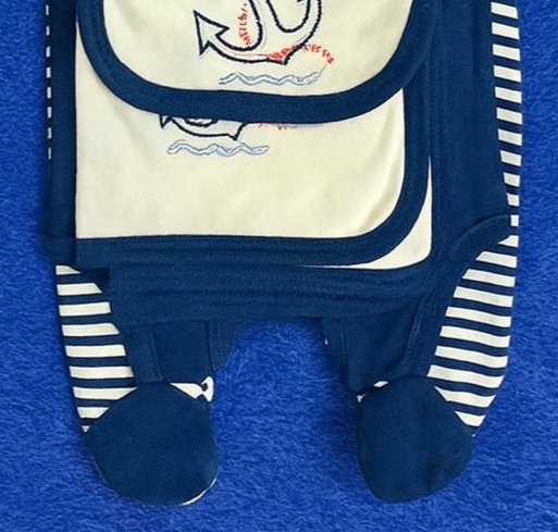 Starter Set for Baby– 5 Piece Blue White Baby | Gift Set for Baby
