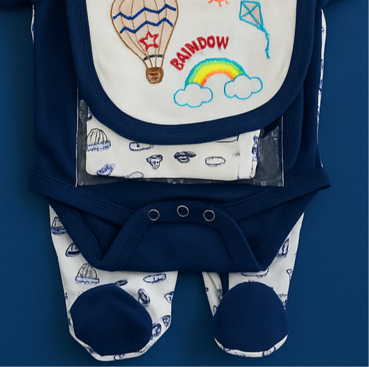 Newborn Baby Starter Set – 6 Piece Blue | Imported Baby Clothes in Pakistan