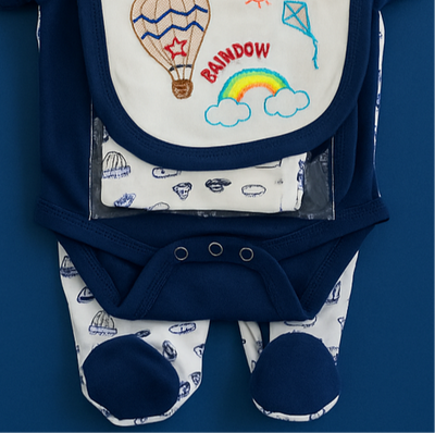 Newborn Baby Starter Set – 6 Piece Blue | Imported Baby Clothes in Pakistan