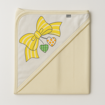 Baby Soft Wrapping Sheet Hooded Pink And Yellow