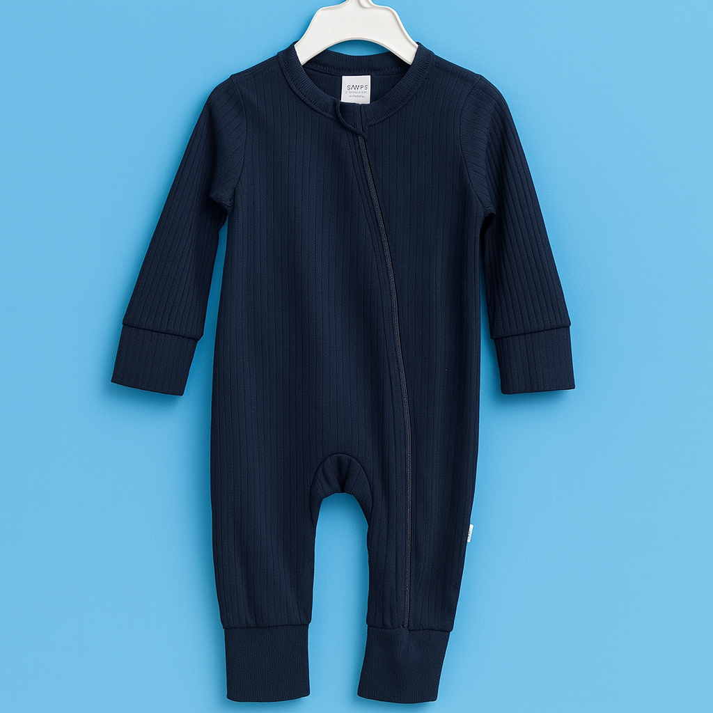 Baby Full Body Suit Romper for Baby | Navy Blue | Zipper| Imported