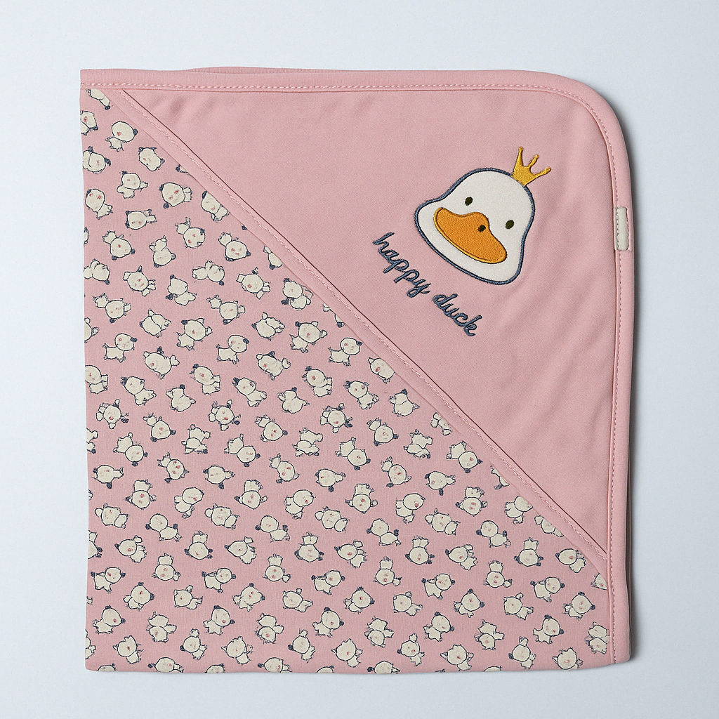 Baby Soft Wrapping Sheet Hooded Happy Duck