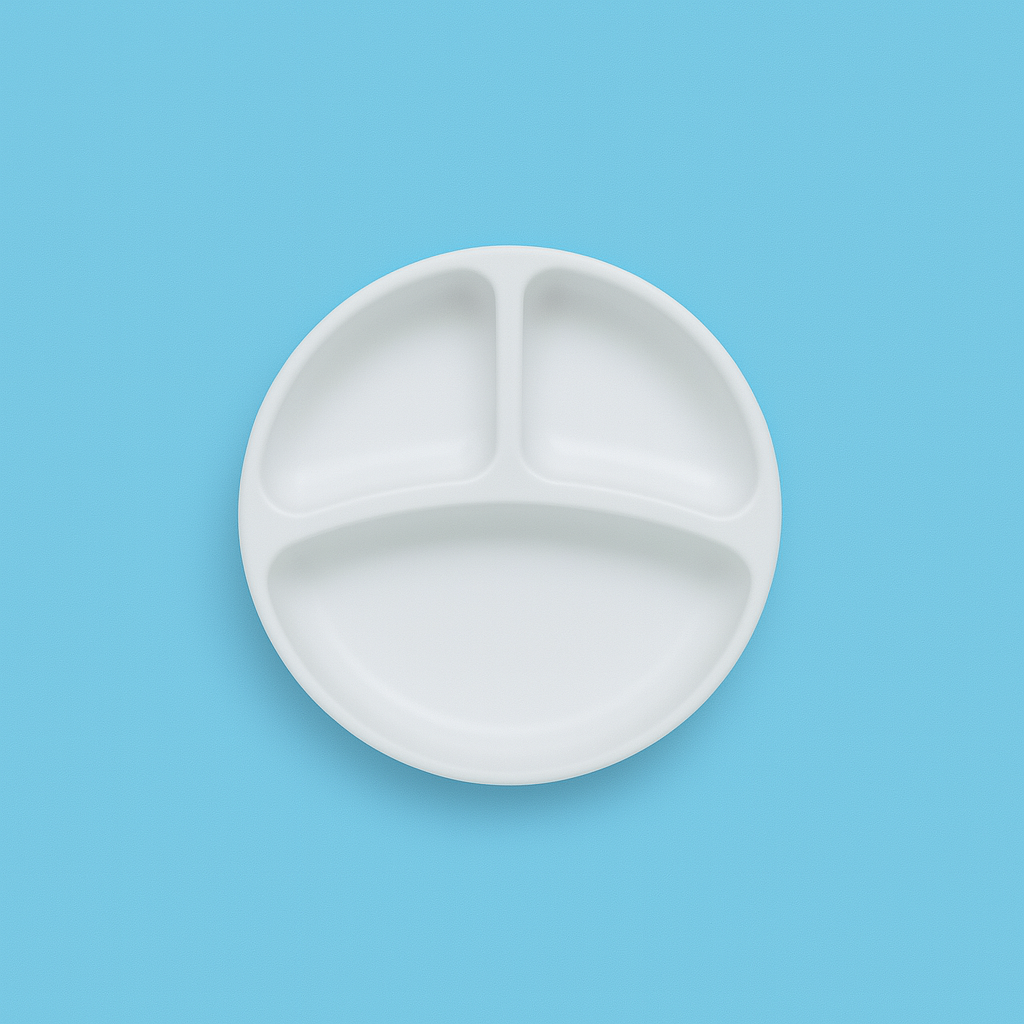 Meal Box For Baby Blue White | 4 Sections | Fork | Spoon