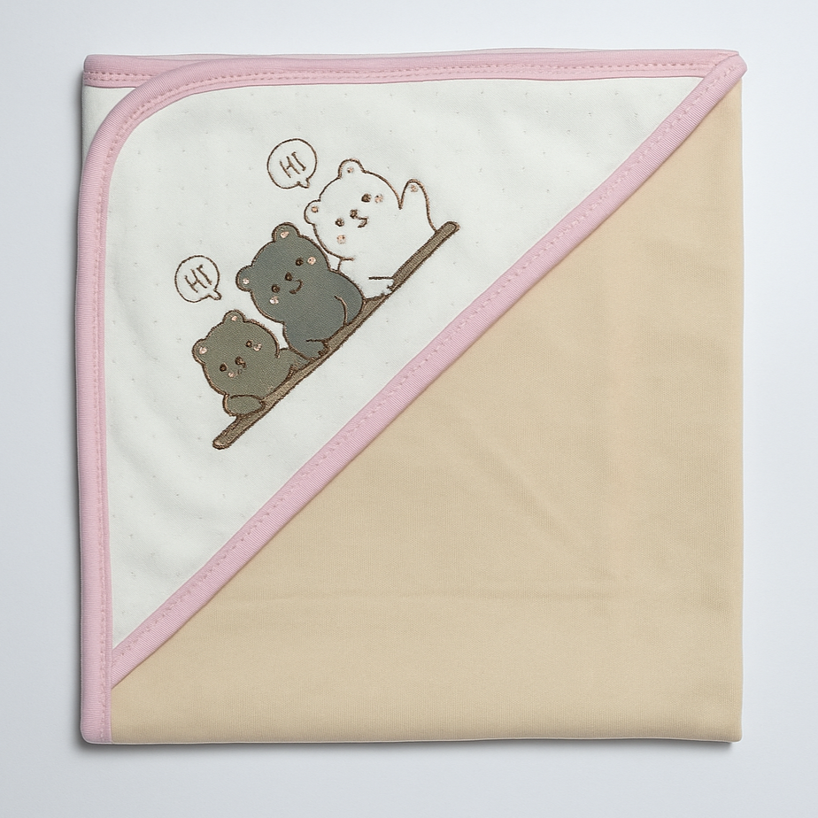 Infant Wrapping Sheet Light Beige Pink