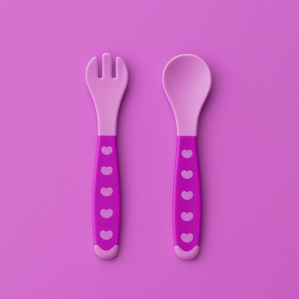 Meal Box For Baby Purple | 4 Sections | Fork | Spoon
