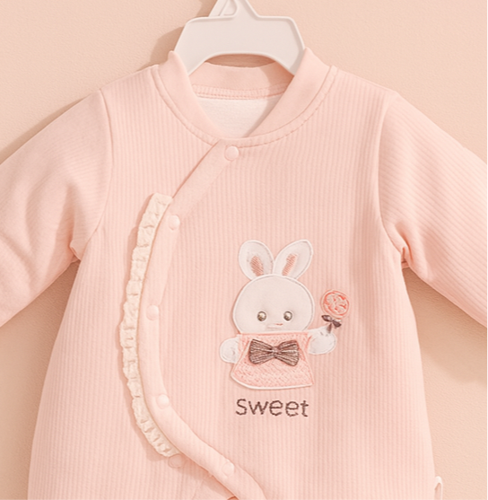 Baby Romper for Winter | Pink | Quilted Romper | Imported
