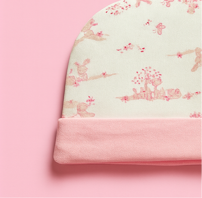 Cap for New Born Pink Floral | New Born Baby Cap for Baby Girl