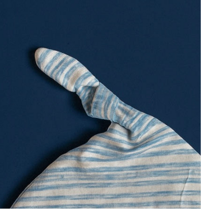 Knot Cap for Baby Blue - White | Stripe | New Born Baby Cap