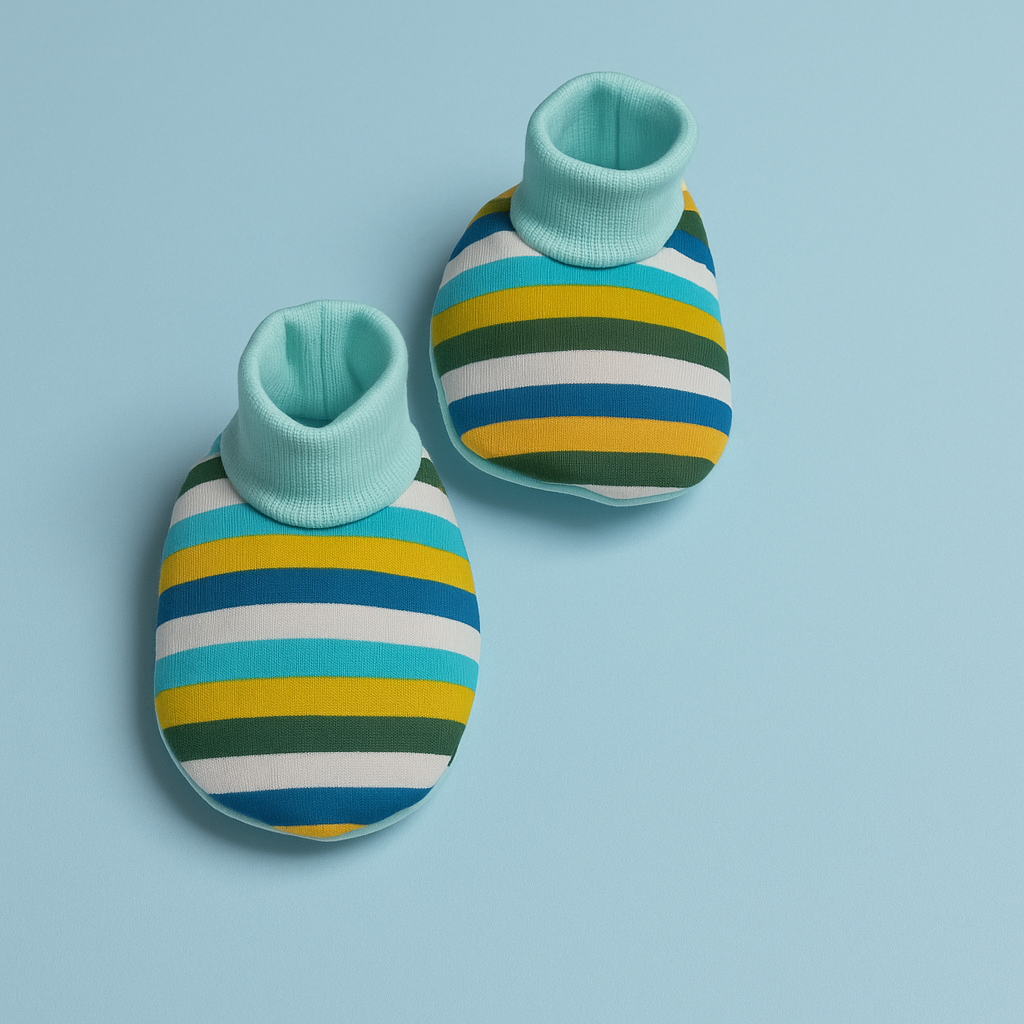 Infant Baby Pack of 3 Booties Stripes and Rabbit | Imported
