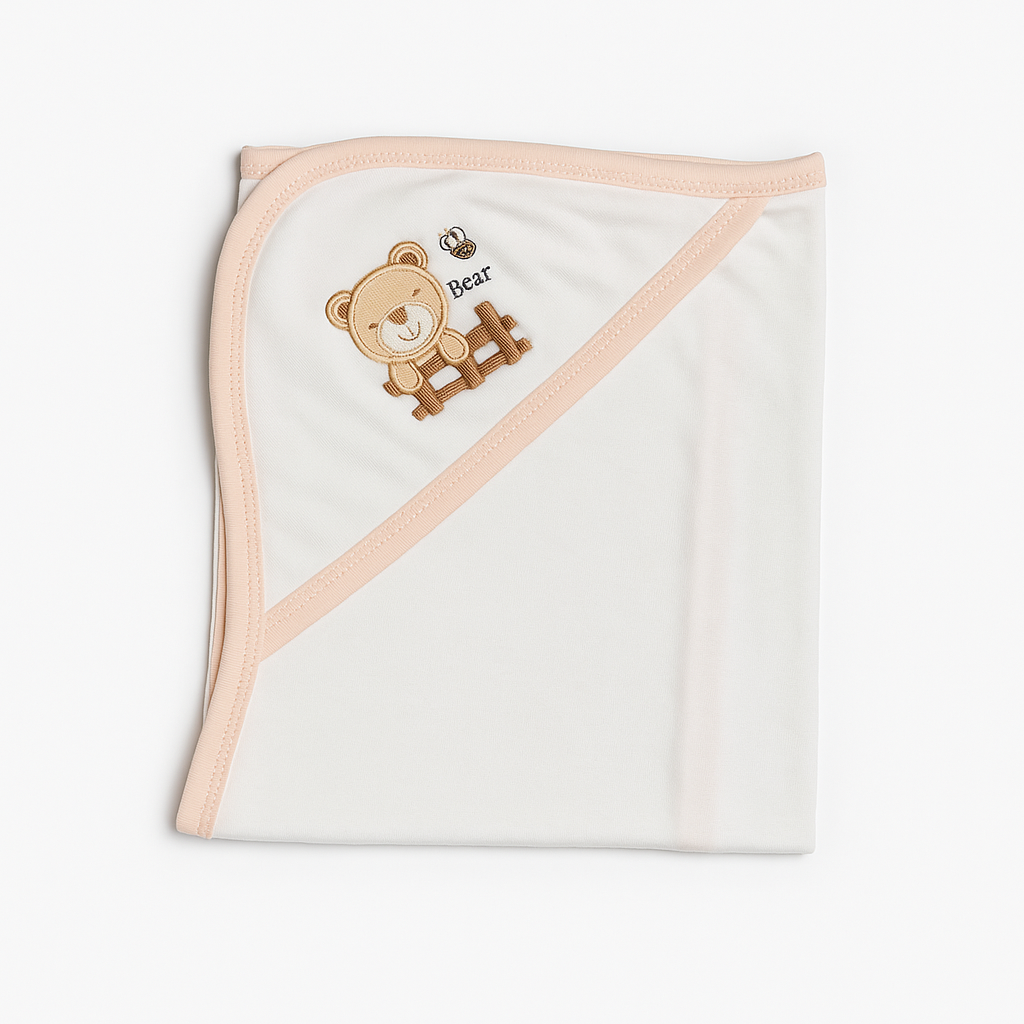 Baby Wrapping Sheet | Peach and White