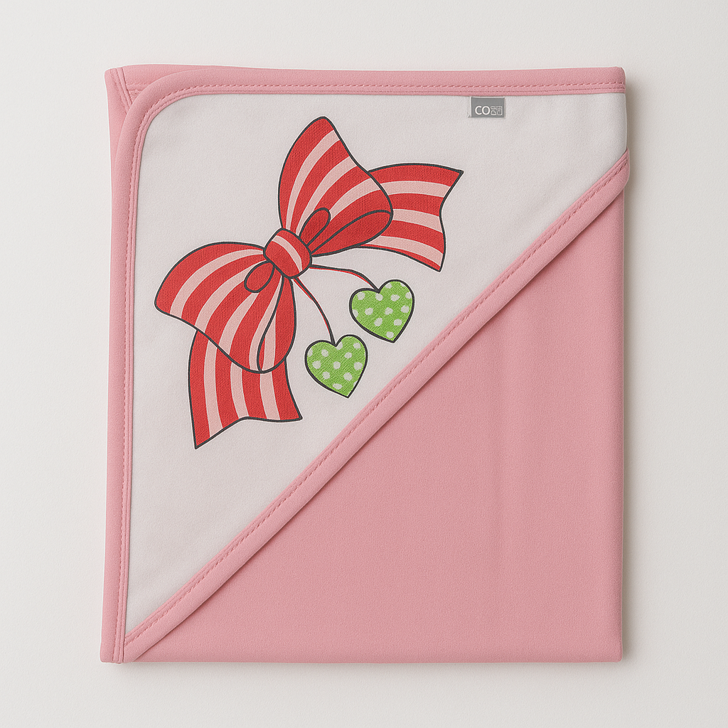 Baby Soft Wrapping Sheet Hooded Pink And Yellow