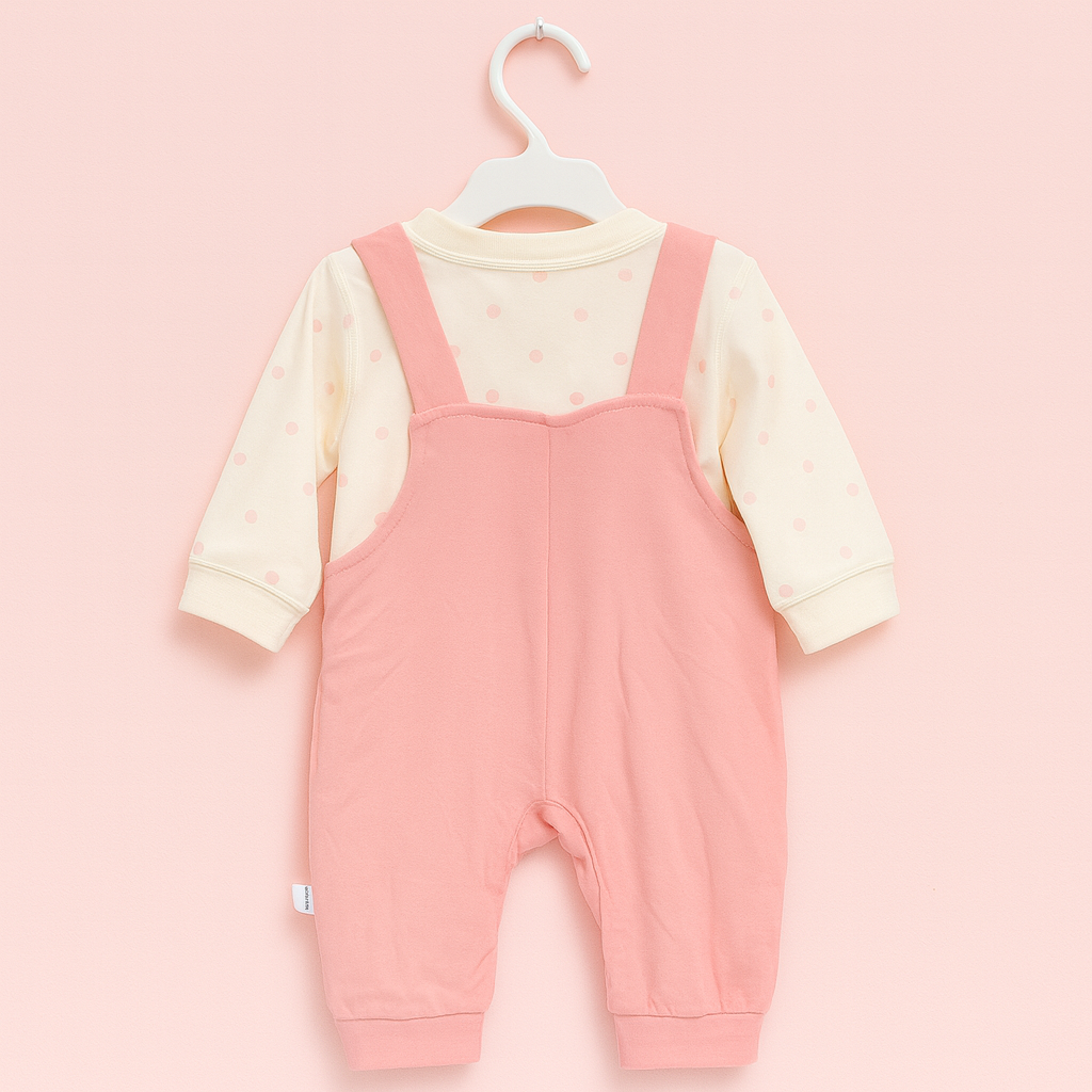 Baby Body Suit with Separate T-Shirt | Adjustable Strap | Pink