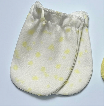 Mittens set of 4 Yellow / White / Blue Mix for Baby Boy / Girl