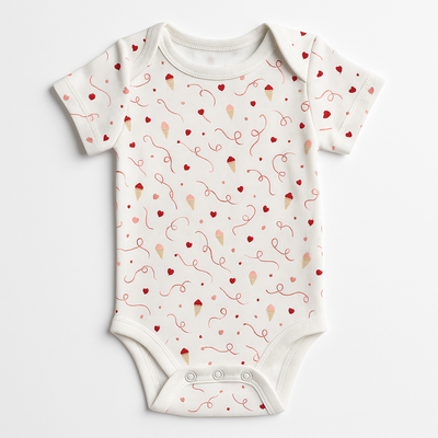 White Pink Rush Cotton Infant Girl Romper Set of 3 BD106