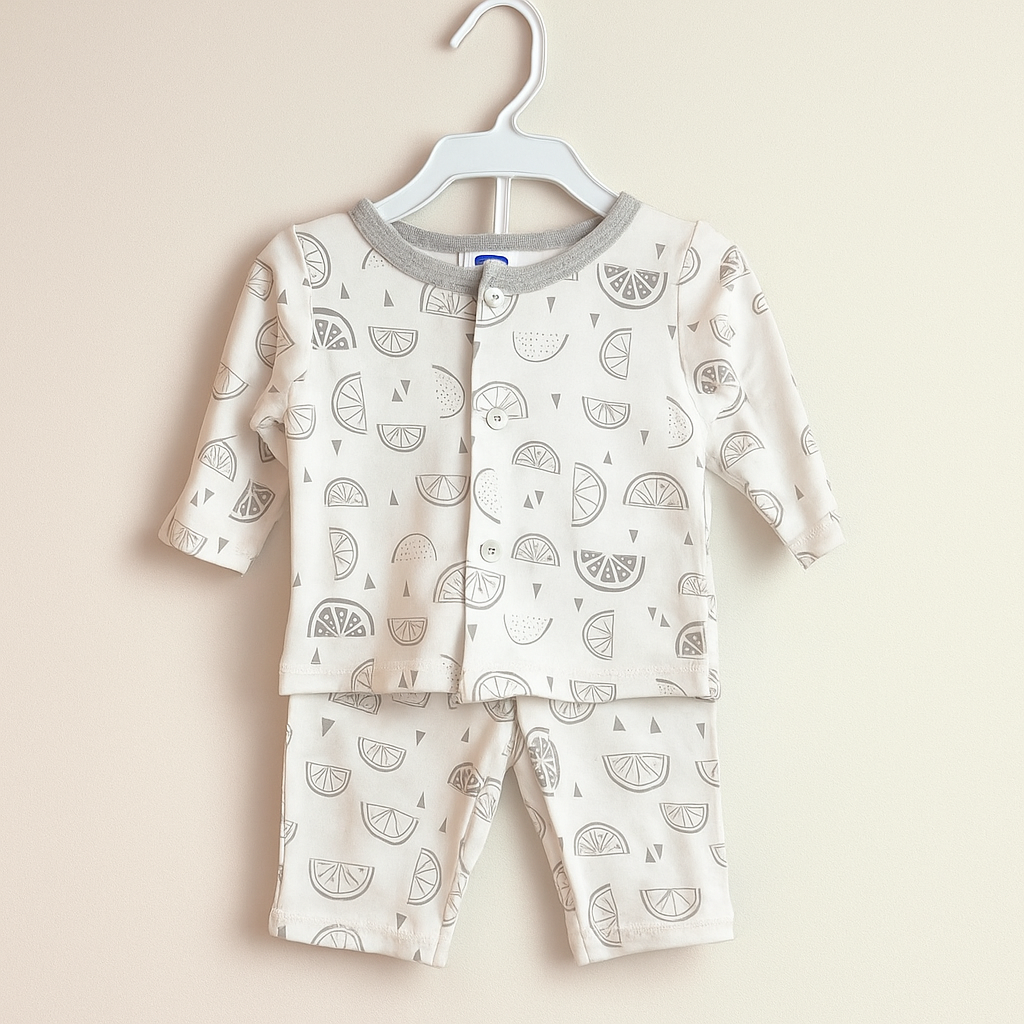 Baby Boy / Girl Lemon Trouser Shirt New Born to 6 Months | White Grey