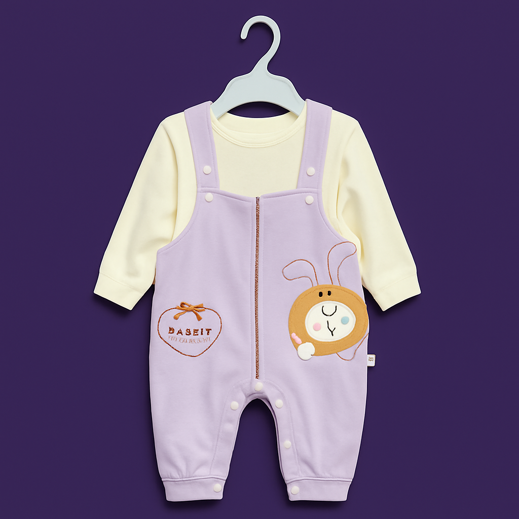 Baby Body Suit with Separate T-Shirt | Adjustable Strap | Pink