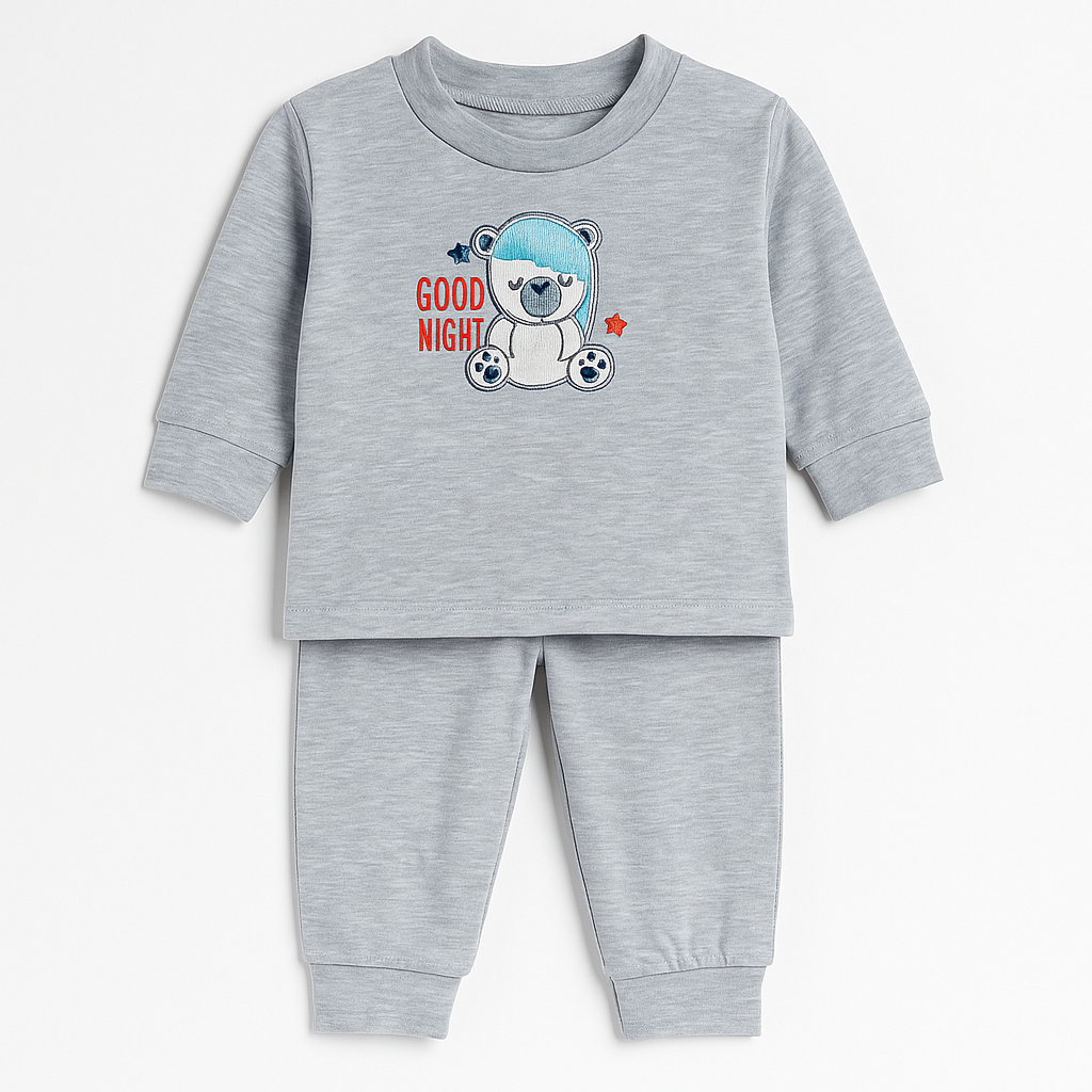 Grey Pajama Shirt for Baby Girl Boy | Good Night Sleep
