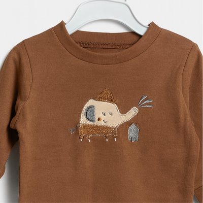 Cotton Pajama Shirt for Baby Girl Boy | Brown