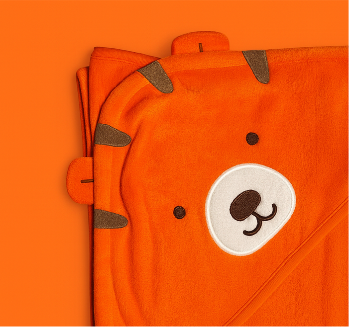 Hooded Towel for Baby- Orange  | Imported