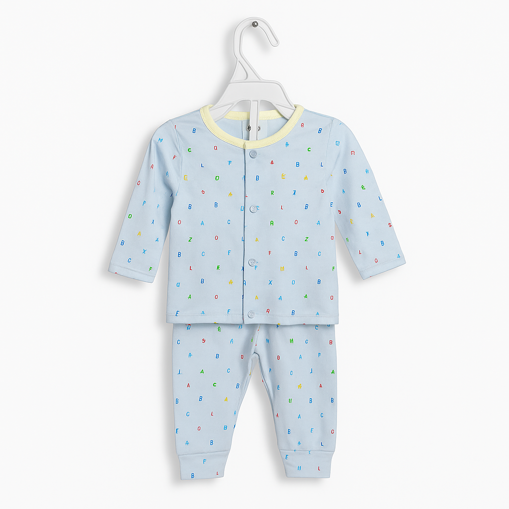 Baby Full Sleeves Pajama Set Cotton | Lettes | Lounge Wear for Toddlers | Night Suit