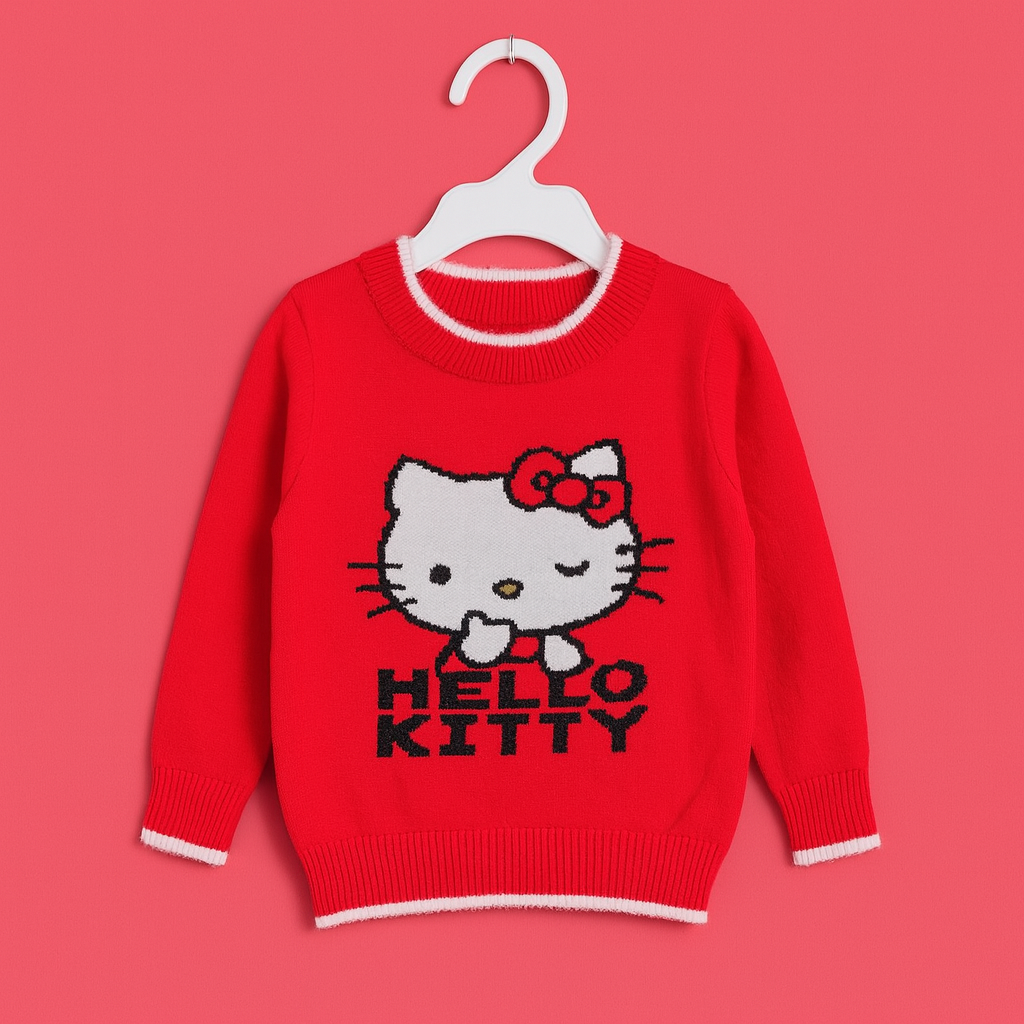 Hello Kitty Baby Sweater | Red and Lilac Colors | Sweater for Baby