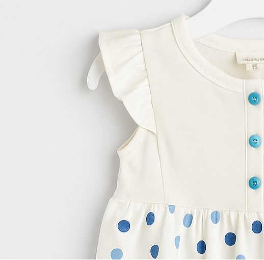 Baby white Polka Dot Body Suit | Imported
