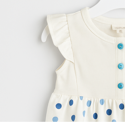 Baby white Polka Dot Body Suit | Imported