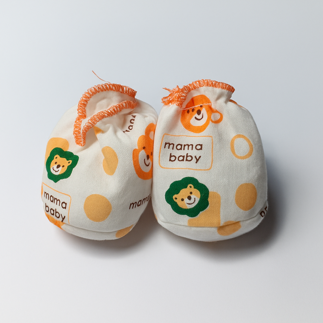 Set of 3 Booties for Baby Boys| Baby Girls | Orange | Blue