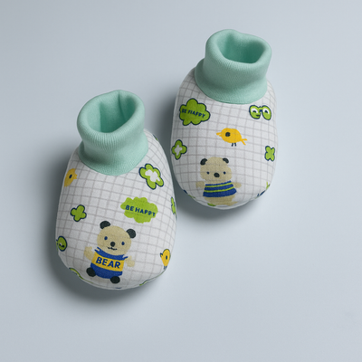 Infant Baby Pack of 3 Booties Green | Imported