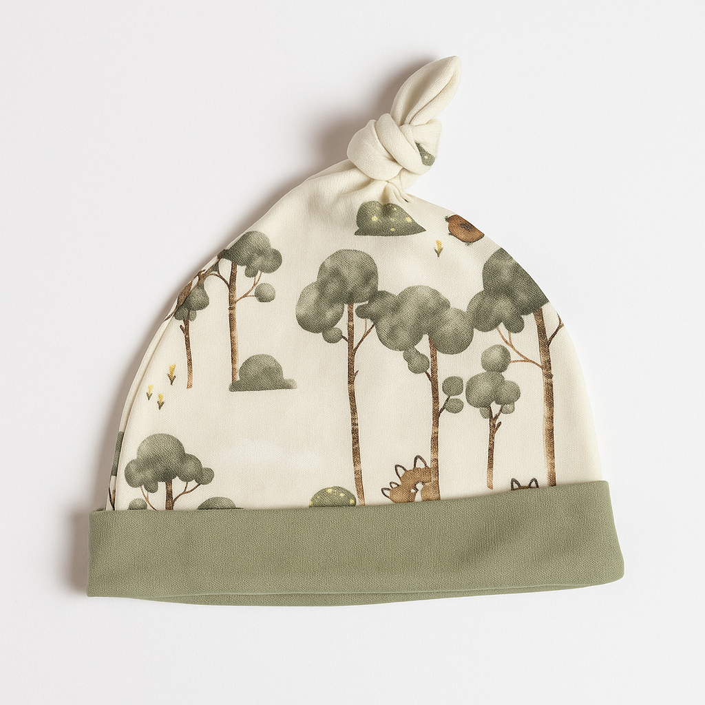 Cap for Baby | Green Tree | Green Color New Born Baby Cap